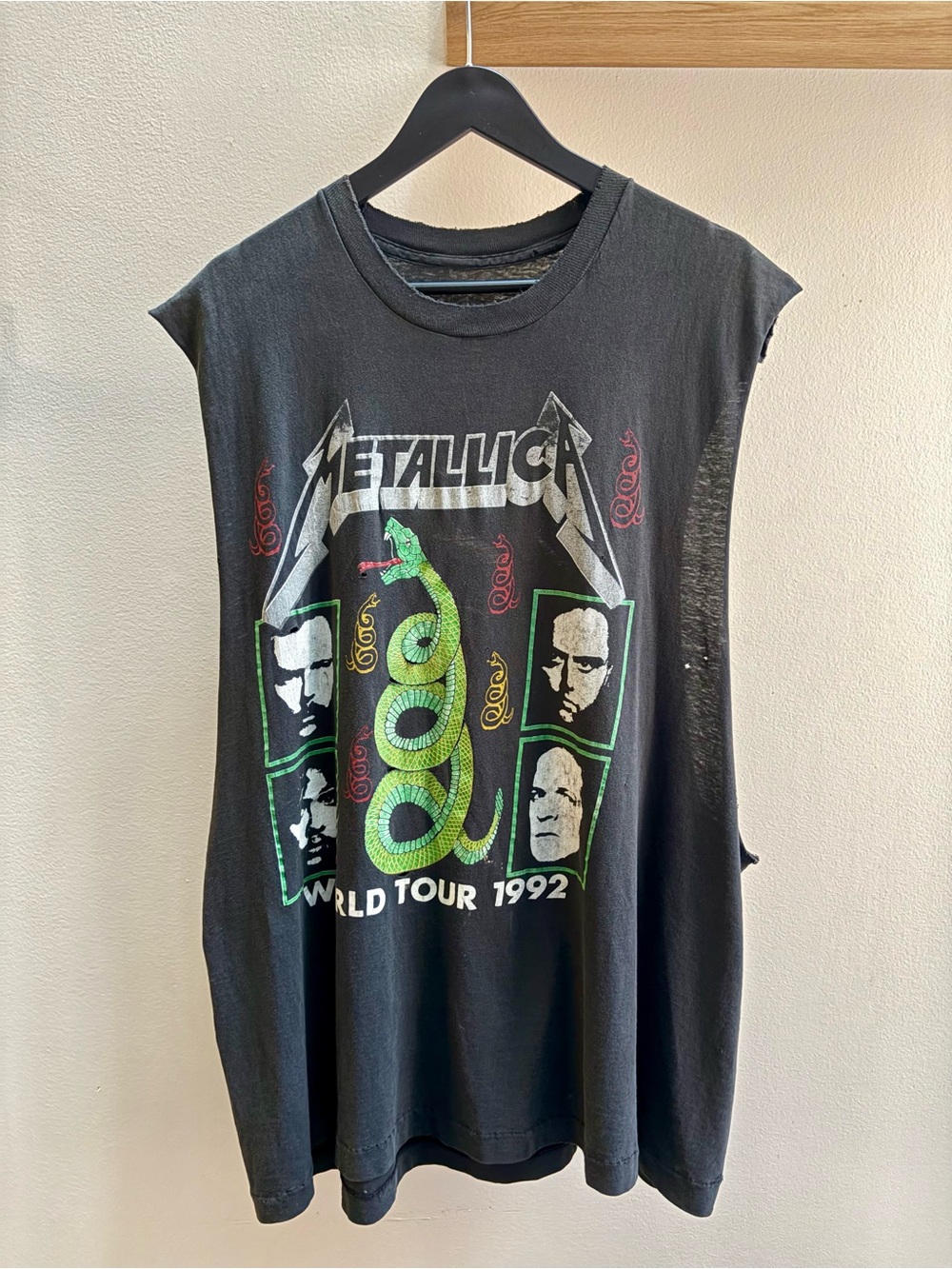 Metallica VTG 1992 World Tour Metallica Rules chopped sleeveless T-shirt XL/2X